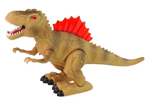 Dinozaur Zieje Ogniem Para Wodna Świeci Na Baterie Brązowy Dinozaur Zieje Ogniem Para Wodna Świeci Na Baterie Brązowy