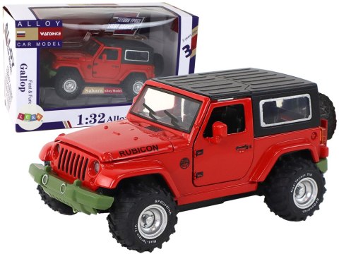 Auto Terenowe Napęd Frykcyjny Na Baterie Metalowy Czerwony 1:32 Auto Terenowe Napęd Frykcyjny Na Baterie Metalowy Czerwony 1:32
