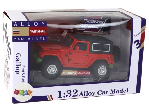 Auto Terenowe Napęd Frykcyjny Na Baterie Metalowy Czerwony 1:32 Auto Terenowe Napęd Frykcyjny Na Baterie Metalowy Czerwony 1:32