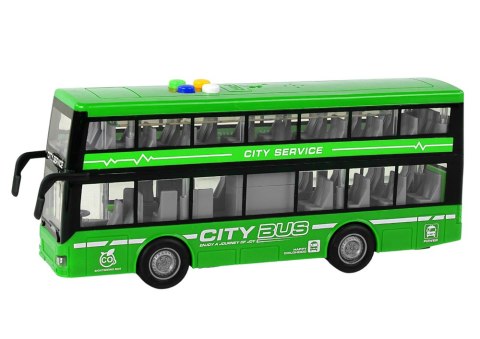 Autobus Piętrowy Na Baterie Światła Dźwięki Napęd Frykcyjny Zielony 1:16 Autobus Piętrowy Na Baterie Światła Dźwięki Napęd Frykcyjny Zielony 1:16
