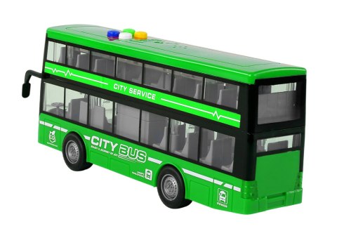 Autobus Piętrowy Na Baterie Światła Dźwięki Napęd Frykcyjny Zielony 1:16 Autobus Piętrowy Na Baterie Światła Dźwięki Napęd Frykcyjny Zielony 1:16