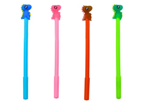 Długopis Z Dinozaurem Zatyczka Czarny Wkład Mix Różowy Niebieski 0.5mm Długopis Z Dinozaurem Zatyczka Czarny Wkład Mix Różowy Niebieski 0.5mm
