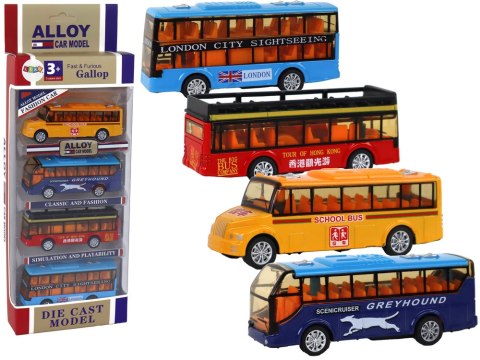 Zestaw Kolorowych Autobusów System Frakcyjny 4 Elementy Zestaw Kolorowych Autobusów System Frakcyjny 4 Elementy