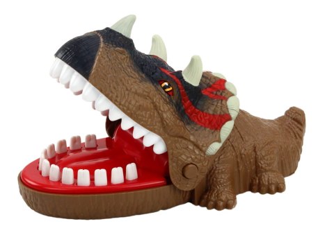 Gra Zręcznościowa Gryzący Dinozaur Triceratops Brązowy Światła Dźwięki Gra Zręcznościowa Gryzący Dinozaur Triceratops Brązowy Światła Dźwięki