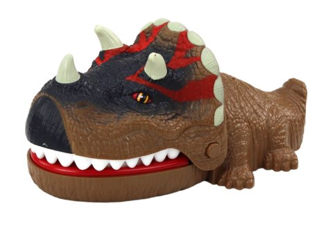 Gra Zręcznościowa Gryzący Dinozaur Triceratops Brązowy Światła Dźwięki Gra Zręcznościowa Gryzący Dinozaur Triceratops Brązowy Światła Dźwięki