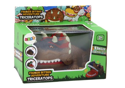Gra Zręcznościowa Gryzący Dinozaur Triceratops Brązowy Światła Dźwięki Gra Zręcznościowa Gryzący Dinozaur Triceratops Brązowy Światła Dźwięki