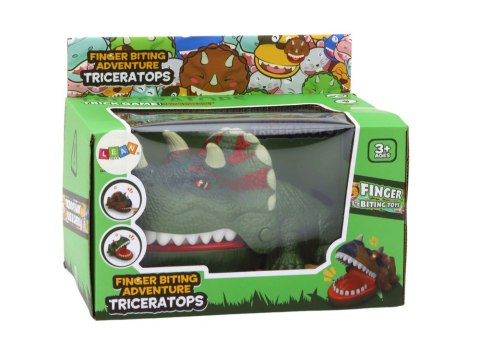 Gra Zręcznościowa Gryzący Dinozaur Triceratops Zielony Światła Dźwięki Gra Zręcznościowa Gryzący Dinozaur Triceratops Zielony Światła Dźwięki
