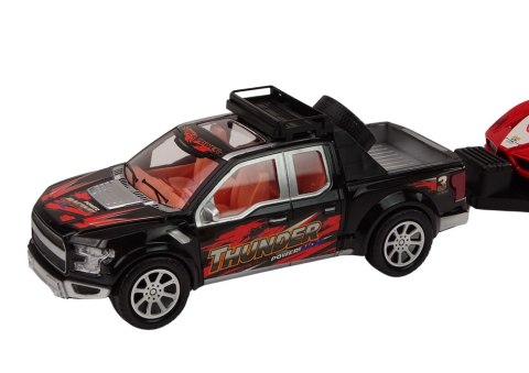Auto Pickup Z Lawetą Naczepą Auto Sportowe Terenowe Zestaw Auto Pickup Z Lawetą Naczepą Auto Sportowe Terenowe Zestaw