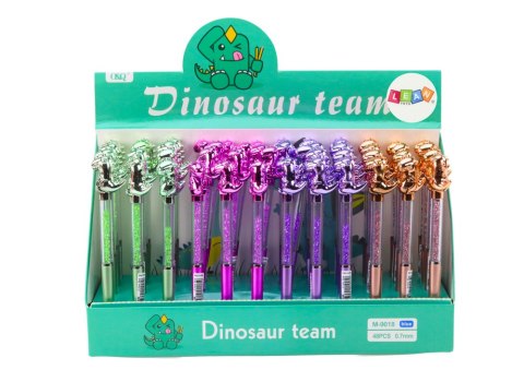 Długopis Z Dinozaurem Diamenciki Niebieski Wkład 0.7mm Mix Długopis Z Dinozaurem Diamenciki Niebieski Wkład 0.7mm Mix