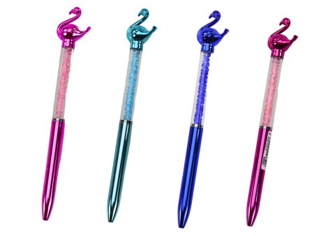 Długopis Z Flamingiem Diamenciki Niebieski Wkład 0.7mm Mix Długopis Z Flamingiem Diamenciki Niebieski Wkład 0.7mm Mix