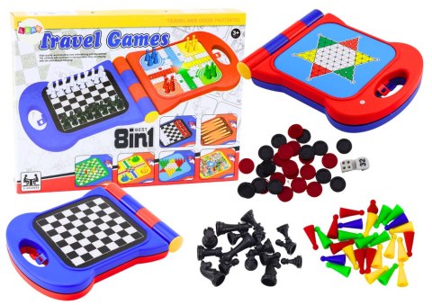 Gra Podróżna 8w1 Szachy Warcaby Ludo Tryktrak Chińczyk Węże i Drabiny Gra Podróżna 8w1 Szachy Warcaby Ludo Tryktrak Chińczyk Węże i Drabiny