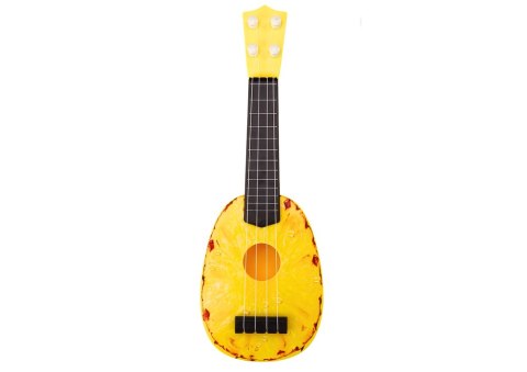 Ukulele Dla Dzieci Mini Gitara 4 Struny Motyw Ananasa Gitarka Żółta 15″ Ukulele Dla Dzieci Mini Gitara 4 Struny Motyw Ananasa Gitarka Żółta 15″