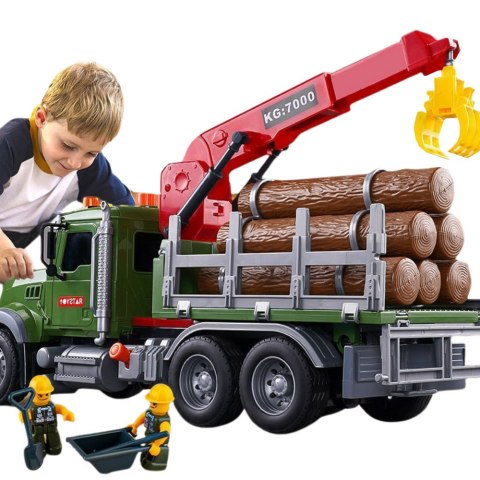Ciężarówka Z Dźwigiem Transport Drewna Światła Dźwięki Ciężarówka Z Dźwigiem Transport Drewna Światła Dźwięki