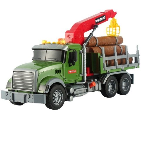 Ciężarówka Z Dźwigiem Transport Drewna Światła Dźwięki Ciężarówka Z Dźwigiem Transport Drewna Światła Dźwięki