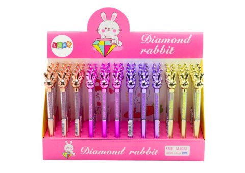 Długopis Z Zającem Diamenciki Niebieski Wkład 0.7mm Mix Długopis Z Zającem Diamenciki Niebieski Wkład 0.7mm Mix