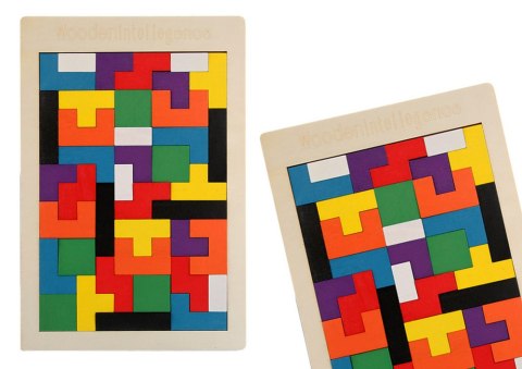 Drewniane Puzzle Układanka Logiczna 40 Elementów Drewniane Puzzle Układanka Logiczna 40 Elementów
