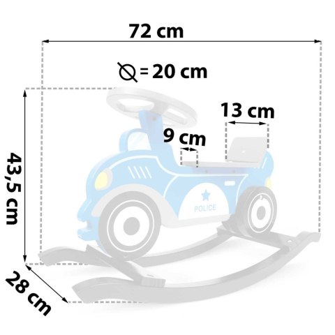 Drewniane auto na biegunach Ricokids 785000 policja Drewniane auto na biegunach Ricokids 785000 policja