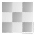 Piankowa mata puzzle biało-szara 60 x 60 cm 9 szt Piankowa mata puzzle biało-szara 60 x 60 cm 9 szt