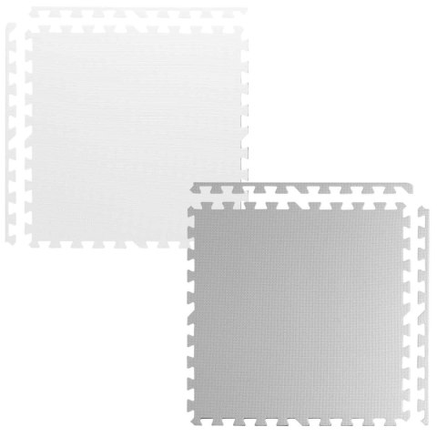 Piankowa mata puzzle biało-szara 60 x 60 cm 9 szt Piankowa mata puzzle biało-szara 60 x 60 cm 9 szt