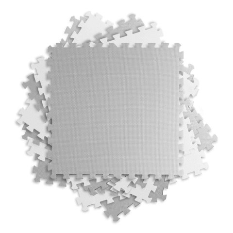 Piankowa mata puzzle biało-szara 60 x 60 cm 9 szt Piankowa mata puzzle biało-szara 60 x 60 cm 9 szt