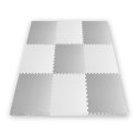 Piankowa mata puzzle biało-szara 60 x 60 cm 9 szt Piankowa mata puzzle biało-szara 60 x 60 cm 9 szt