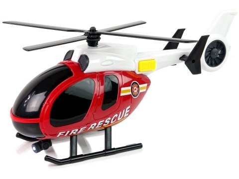 Zestaw Straż Pożarna Laweta Autko Helikopter Dźwięk Światła Czerwone Zestaw Straż Pożarna Laweta Autko Helikopter Dźwięk Światła Czerwone