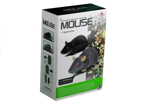 Mysz Zdalnie Sterowana Pilotem R/C Na Kółkach Duża Czarna Mysz Zdalnie Sterowana Pilotem R/C Na Kółkach Duża Czarna