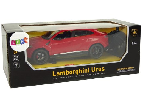 Auto R/C 1:24 Lamborghini Urus Czerwony 2.4 G Światła Auto R/C 1:24 Lamborghini Urus Czerwony 2.4 G Światła
