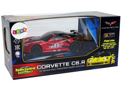 Auto Sportowe R/C 1:24 Corvette C6.R Czerwone 2.4 G Światła Auto Sportowe R/C 1:24 Corvette C6.R Czerwone 2.4 G Światła
