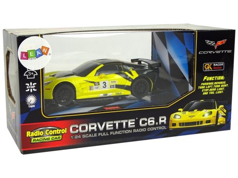 Auto Sportowe R/C 1:24 Corvette Żółte C6.R 2.4 G Światła Auto Sportowe R/C 1:24 Corvette Żółte C6.R 2.4 G Światła