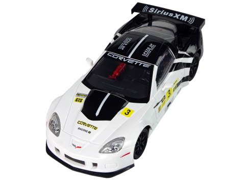 Auto Sportowe Wyścigowe R/C 1:18 Corvette C6.R Biały 2.4 G Światła Auto Sportowe Wyścigowe R/C 1:18 Corvette C6.R Biały 2.4 G Światła