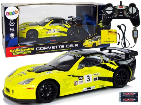 Auto Sportowe Wyścigowe R/C 1:18 Corvette C6.R Żółty 2.4 G Światła Auto Sportowe Wyścigowe R/C 1:18 Corvette C6.R Żółty 2.4 G Światła