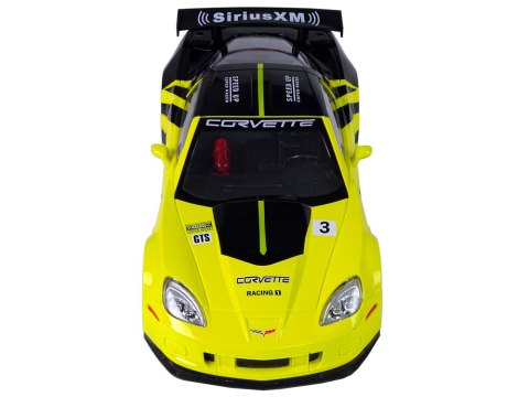 Auto Sportowe Wyścigowe R/C 1:18 Corvette C6.R Żółty 2.4 G Światła Auto Sportowe Wyścigowe R/C 1:18 Corvette C6.R Żółty 2.4 G Światła