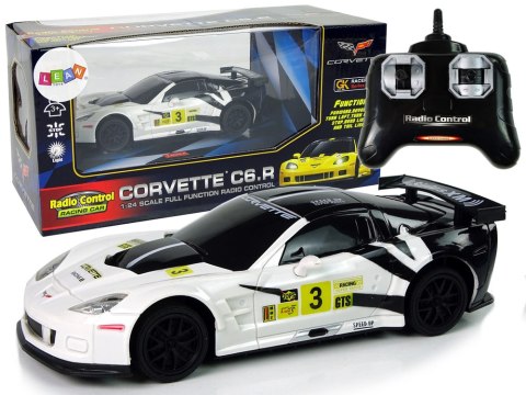 Auto Sportowe Wyścigowe R/C 1:24 Corvette C6.R Biały 2.4 G Światła Auto Sportowe Wyścigowe R/C 1:24 Corvette C6.R Biały 2.4 G Światła