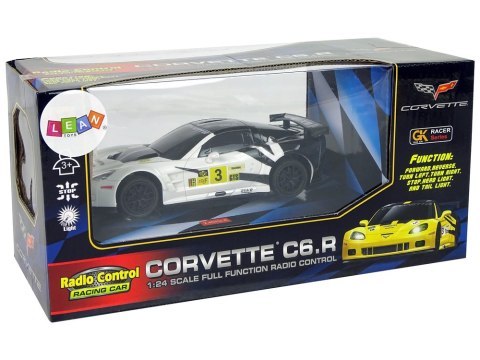 Auto Sportowe Wyścigowe R/C 1:24 Corvette C6.R Biały 2.4 G Światła Auto Sportowe Wyścigowe R/C 1:24 Corvette C6.R Biały 2.4 G Światła