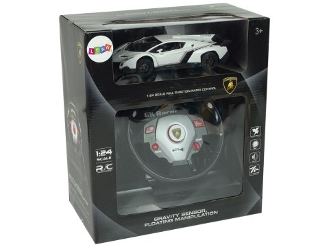 Auto Zdalnie Sterowane Lamborghini Veneno Biały 2,4 G Pilot Kierownica Dźwięk Światła Auto Zdalnie Sterowane Lamborghini Veneno Biały 2,4 G Pilot Kierownica Dźwięk Światła