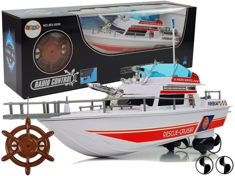 Łódź Jacht Ratunkowy Zdalnie Sterowana Pilot Ster 27 Mhz 44 cm Zasięg 40 m Łódź Jacht Ratunkowy Zdalnie Sterowana Pilot Ster 27 Mhz 44 cm Zasięg 40 m