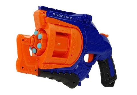 Pistolet na Piankowe Naboje 48 sztuk Obrotowy Magazynek Niebiesko- Pomarańczowy Pistolet na Piankowe Naboje 48 sztuk Obrotowy Magazynek Niebiesko- Pomarańczowy