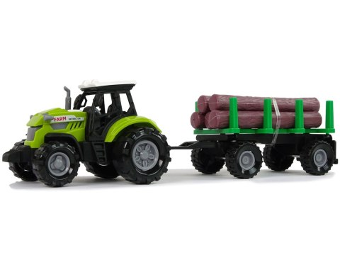 Zielony Traktor Przyczepa Bale Drewna Farma Dźwięk Zielony Traktor Przyczepa Bale Drewna Farma Dźwięk