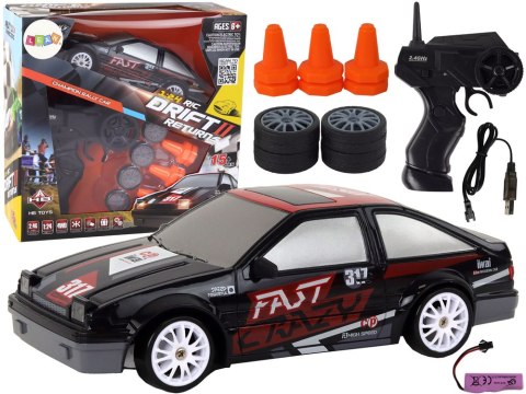 Autko Sportowe Zdalnie Sterowane R/C 1:24 Czarne Wymienne Koła Autko Sportowe Zdalnie Sterowane R/C 1:24 Czarne Wymienne Koła