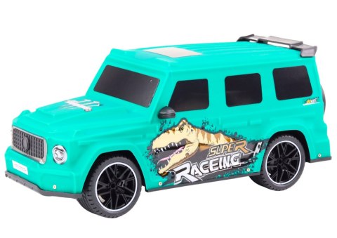 Auto Zdalnie Sterowane RC z Dinozaurem w Skali 1:10 Zielone Auto Zdalnie Sterowane RC z Dinozaurem w Skali 1:10 Zielone