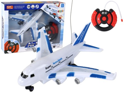Samolot RC Zdalnie Sterowany Biały Aerobus Pilot Światła Dźwięki Samolot RC Zdalnie Sterowany Biały Aerobus Pilot Światła Dźwięki