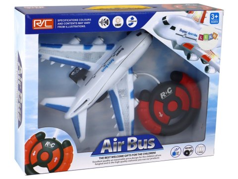 Samolot RC Zdalnie Sterowany Biały Aerobus Pilot Światła Dźwięki Samolot RC Zdalnie Sterowany Biały Aerobus Pilot Światła Dźwięki