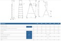 DRABINA ALUMINIOWA WOLNOSTOJĄCA 204CM 5 STOPNI + PODEST DRABINA ALUMINIOWA WOLNOSTOJĄCA 204CM 5 STOPNI + PODEST
