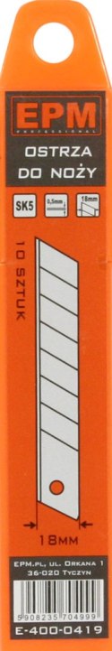 OSTRZA 18MM 10 SZTUK OSTRZA 18MM 10 SZTUK