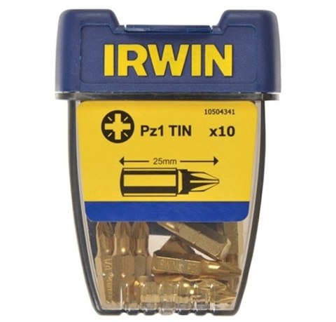 GROT TYPU POZIDRIV TIN-TYTANOWY 1/4' 25MM KOMPLET 10 SZT PZ1 GROT TYPU POZIDRIV TIN-TYTANOWY 1/4' 25MM KOMPLET 10 SZT PZ1
