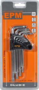 KOMPLET KLUCZY TORX TYP L T10-T50 9SZT. DŁUGIE KOMPLET KLUCZY TORX TYP L T10-T50 9SZT. DŁUGIE