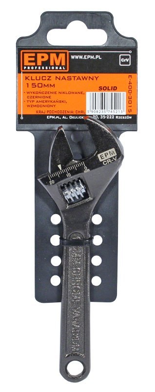 KLUCZ NASTAWNY SOLID CR-V ''SZWED'' 250MM KLUCZ NASTAWNY SOLID CR-V ''SZWED'' 250MM