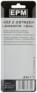 NÓŻ, NOŻYK Z OSTRZEM ŁAMANYM 18MM STOP CYNKU NÓŻ, NOŻYK Z OSTRZEM ŁAMANYM 18MM STOP CYNKU