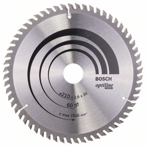 PIŁA TARCZOWA H OPTILINE WOOD 210*2,8*30/60Z PIŁA TARCZOWA H OPTILINE WOOD 210*2,8*30/60Z